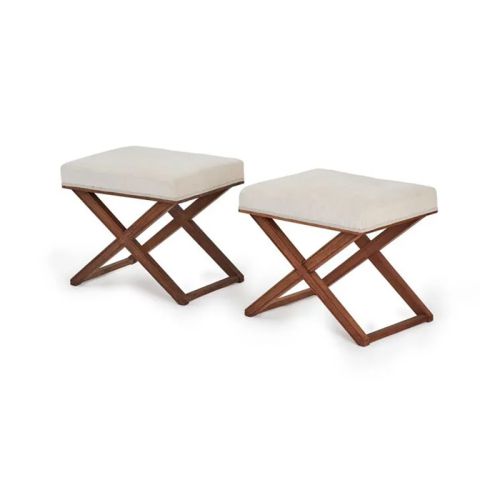 Autres mobiliers : Paire de tabourets en X