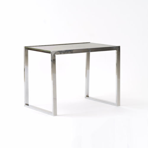Table basse métal chromé par Jacques Adnet Artiste - Galerie d'art Patrick Gutknecht